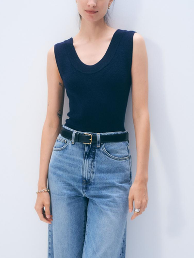 Superfine Tank Top in Navy
