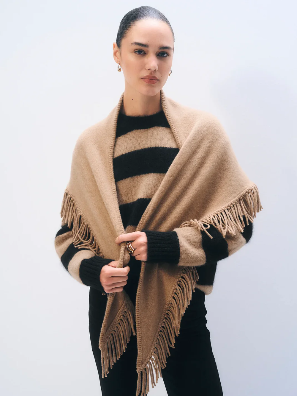 Brushed Fringe Cashmere Scarf