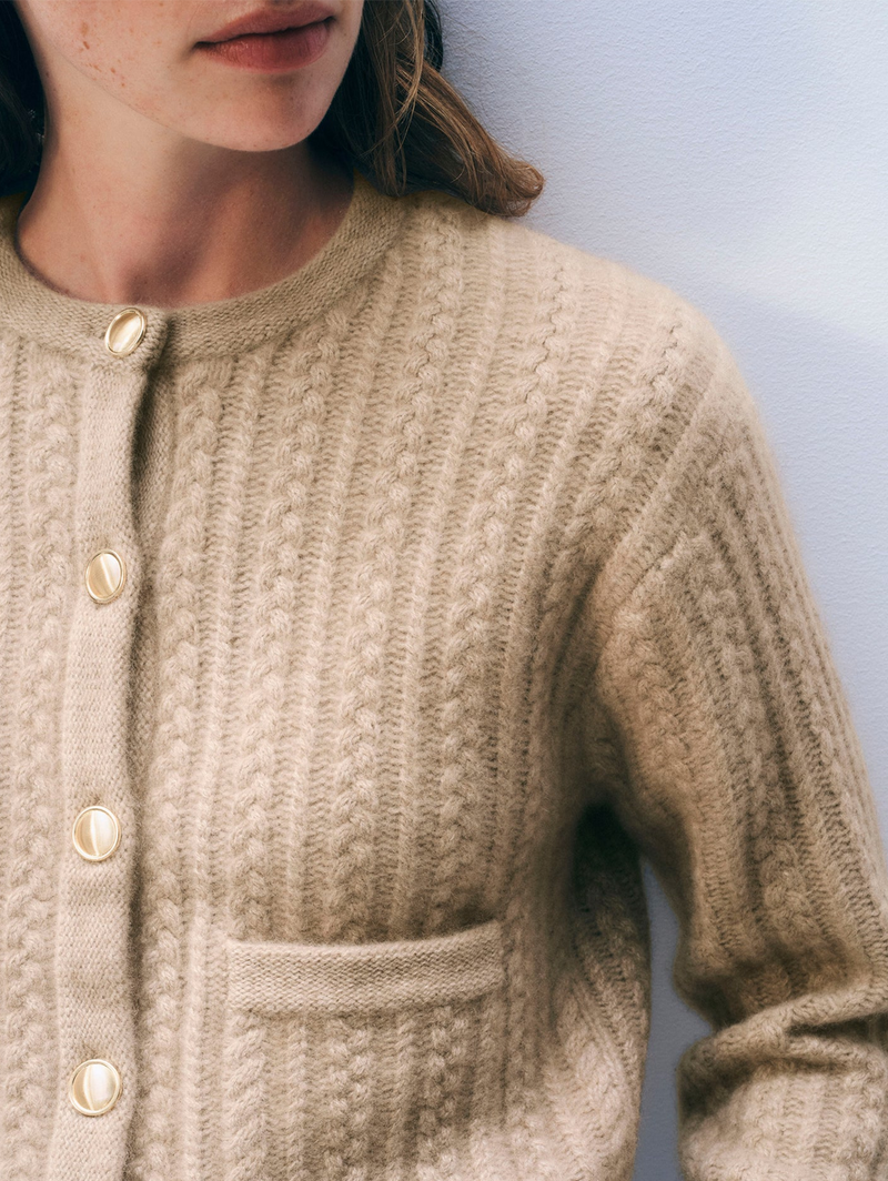 Cashmere Luxe Cable Cardigan