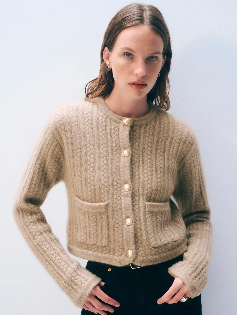 Cashmere Luxe Cable Cardigan