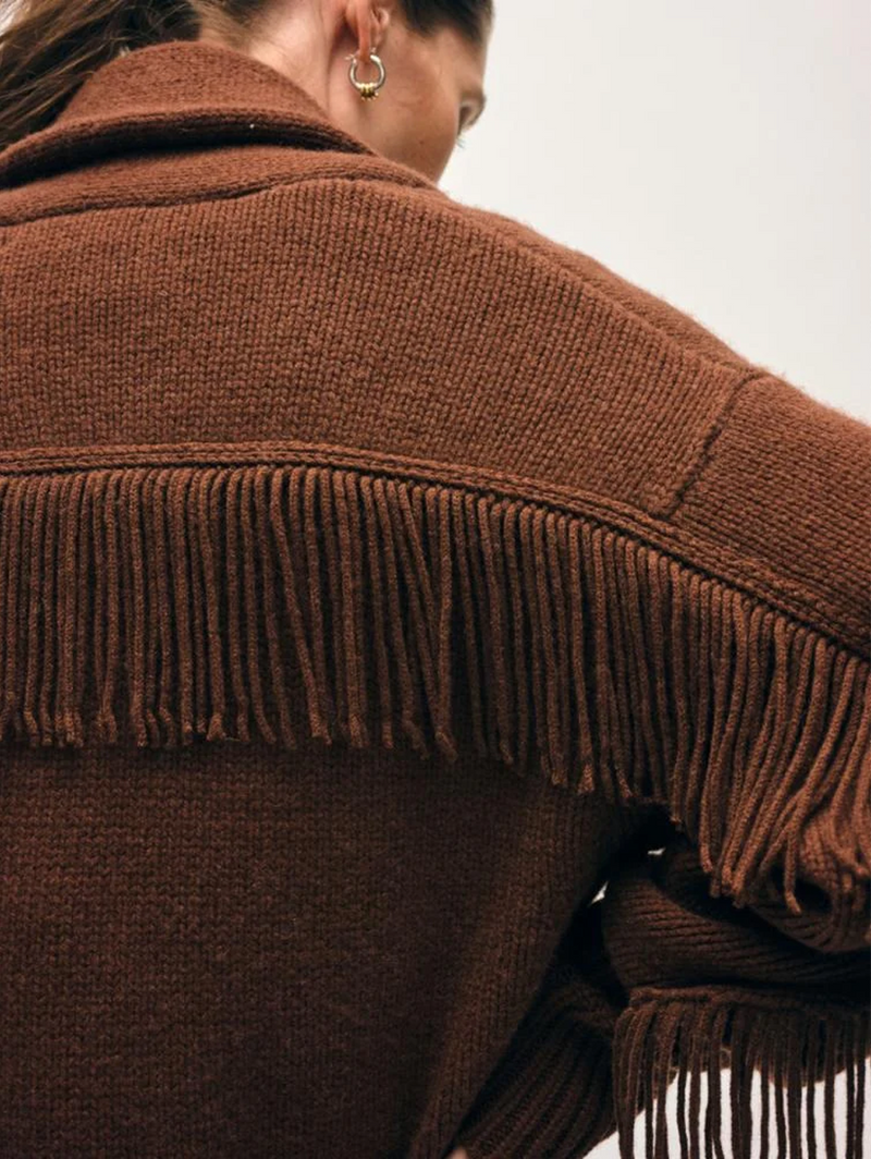 Cashmere Blend Luxe Fringe Coatigan