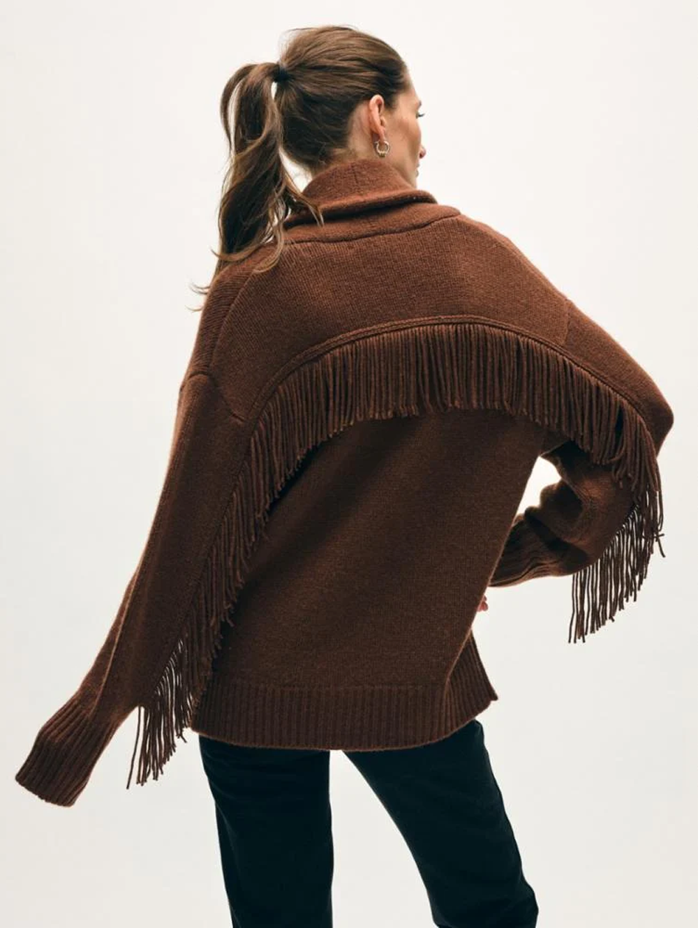 Cashmere Blend Luxe Fringe Coatigan