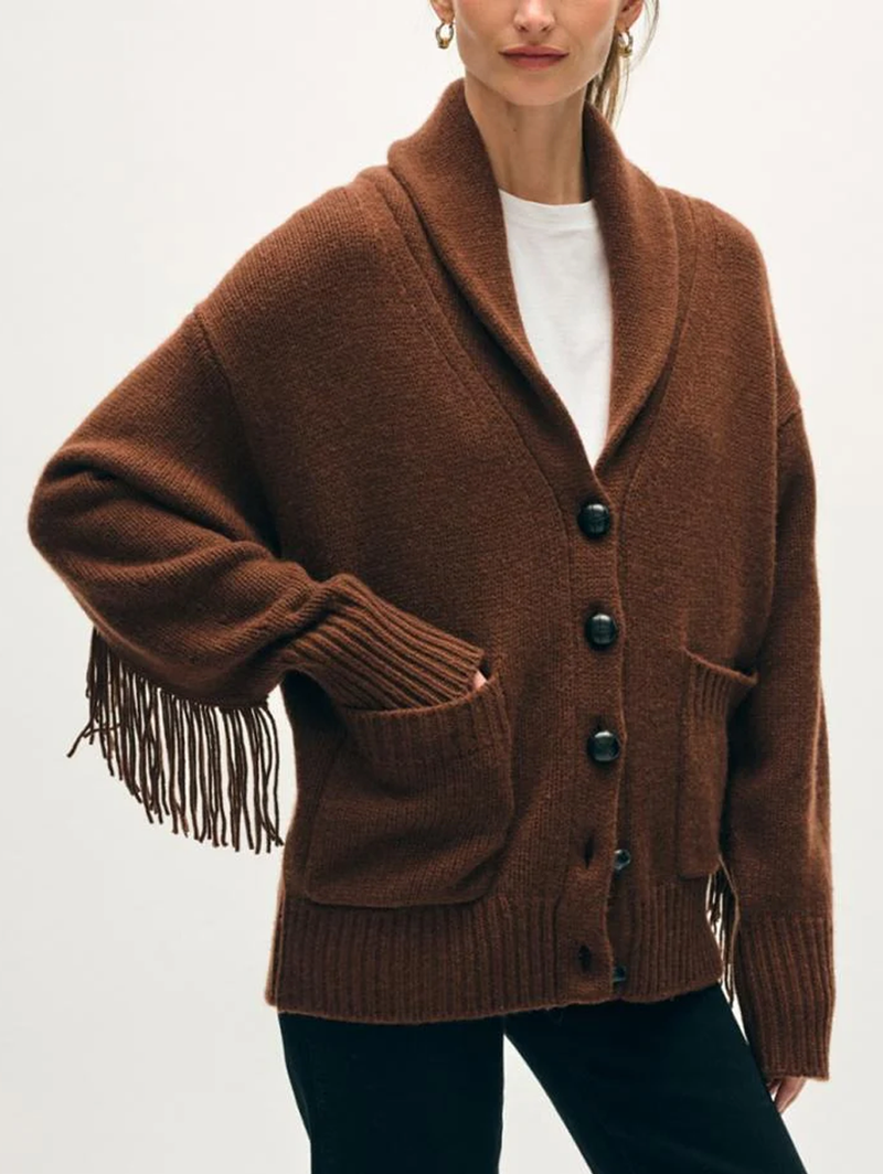 Cashmere Blend Luxe Fringe Coatigan
