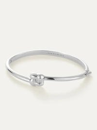 Slim Woven Square Bangle in Platinum