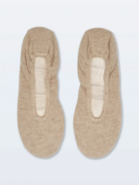 Cashmere Slippers in Taupe Heather