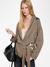 Alpa Stars Cardigan Coat by ZADIG & VOLTAIRE-LATTE KNT-AMY Atelier