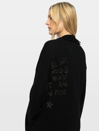 ZADIG & VOLTAIRE Camy LC Multidraw Strass Cardigan in Black – Image 3