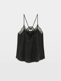 ZADIG & VOLTAIRE Christy Silk Strass Paisley Camisole in Black – Image 4