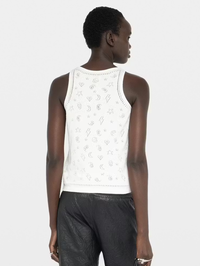 ZADIG & VOLTAIRE Jossy Bandana Pointelle Tank in EGGSHELL – Image 2