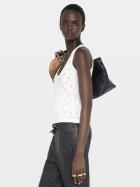 ZADIG & VOLTAIRE Jossy Bandana Pointelle Tank in EGGSHELL – Image 3