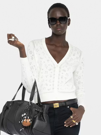 ZADIG & VOLTAIRE Manala Bandana Pointelle Cardigan in EGGSHELL – Image 1