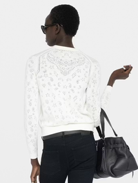 ZADIG & VOLTAIRE Manala Bandana Pointelle Cardigan in EGGSHELL – Image 2