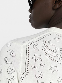 ZADIG & VOLTAIRE Manala Bandana Pointelle Cardigan in EGGSHELL – Image 3