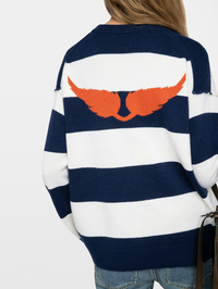 Mikyz Striped V-Neck Sweater by ZADIG & VOLTAIRE - View 2