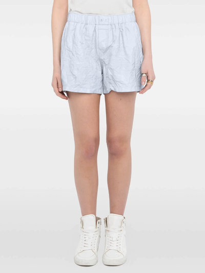 Pax Crinkled Leather Shorts