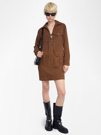 Remacha Suede Leather Dress by ZADIG & VOLTAIRE-COGNAC SUEDE-AMY Atelier