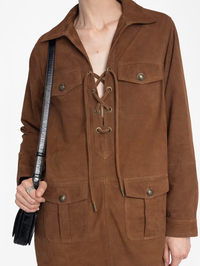 Remacha Suede Leather Dress by ZADIG & VOLTAIRE - View 6