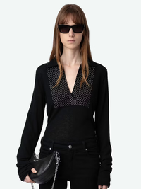 Sally Diamante Cashmere Sweater by ZADIG & VOLTAIRE-NOIR-AMY Atelier