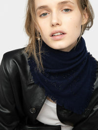 ZADIG & VOLTAIRE Small Stevie Strass Western Scarf in Silent – Image 4