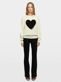 ZADIG & VOLTAIRE Soulo LC Heart Sweater in Ecru – Image 1