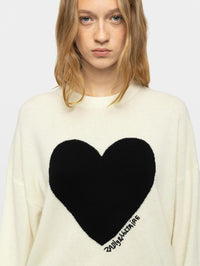 ZADIG & VOLTAIRE Soulo LC Heart Sweater in Ecru – Image 3