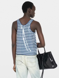 Tarys Sequin Stripe Sleeveless Tank by ZADIG & VOLTAIRE - View 2