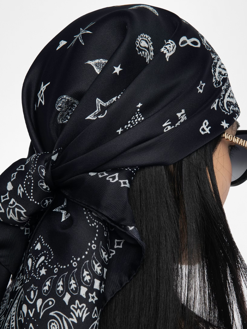 Blondie 85 Silk Scarf in Black