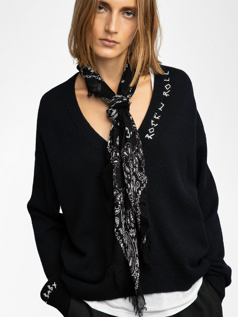 Nuage Bandana Scarf in Black