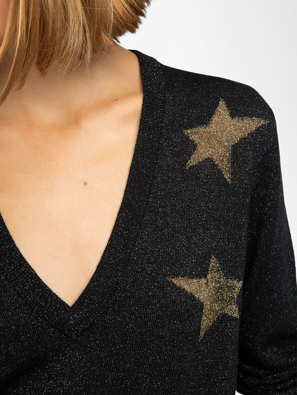 Rivy Stars Metallic Wool Blend Sweater