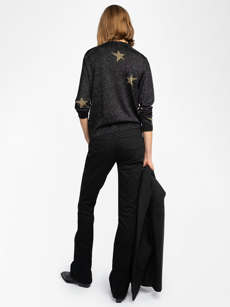 Rivy Stars Metallic Wool Blend Sweater