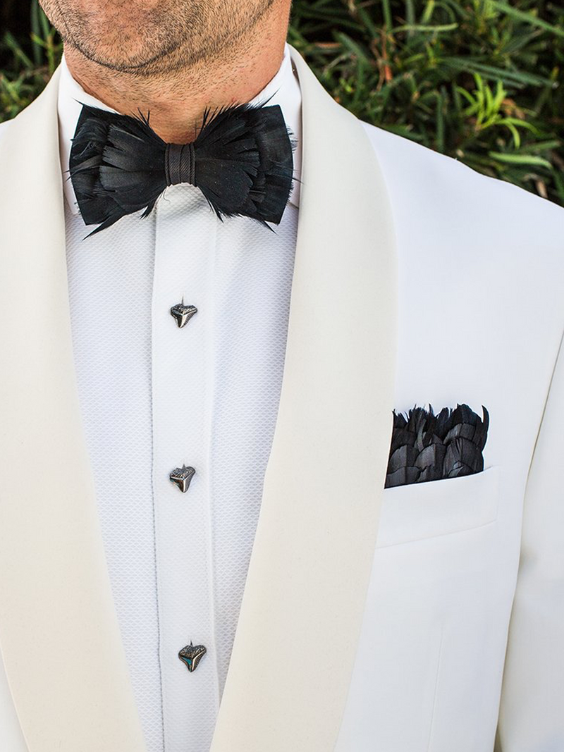Obsidian Feather Pocket Square