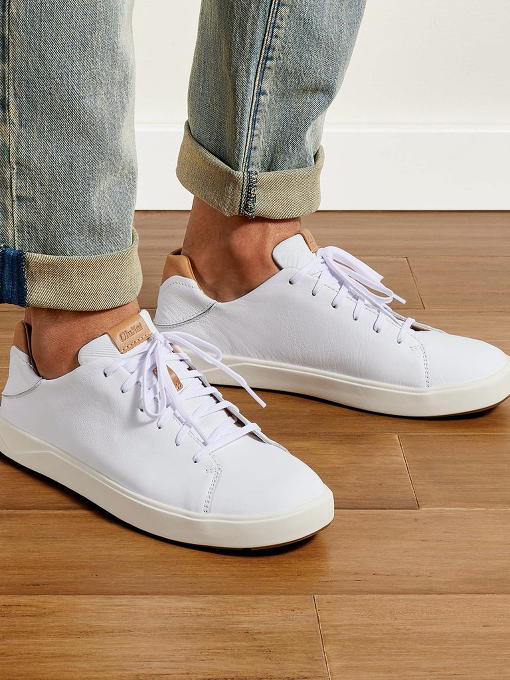 Lae‘ahi Lī ‘Ili Leather Sneaker in White