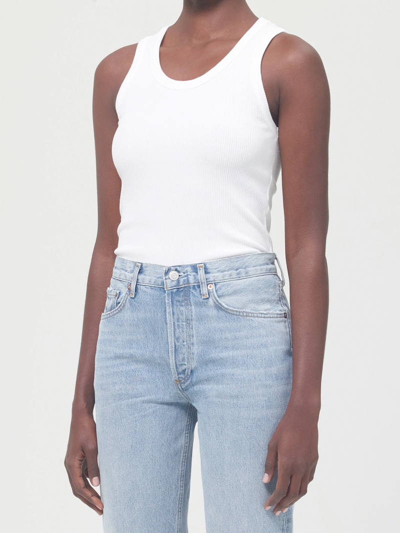 Poppy Scoopneck Tank in White