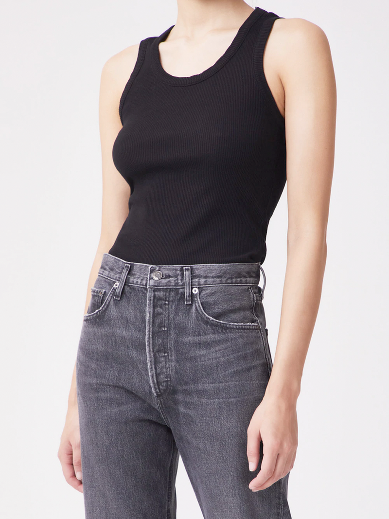 Poppy Scoop Tank in Black