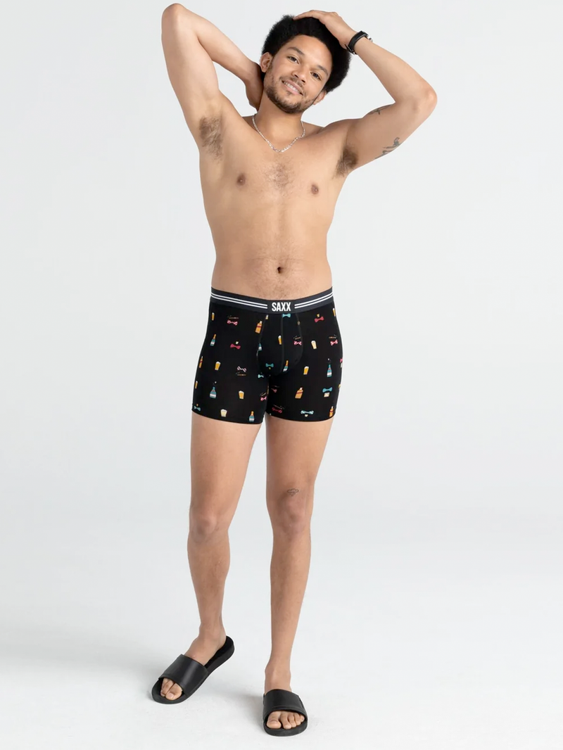 Vibe Super Soft Boxer Brief Black Bowties N Booze