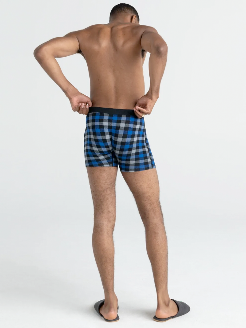 Vibe Super Soft Boxer Brief Blue Flannel Check