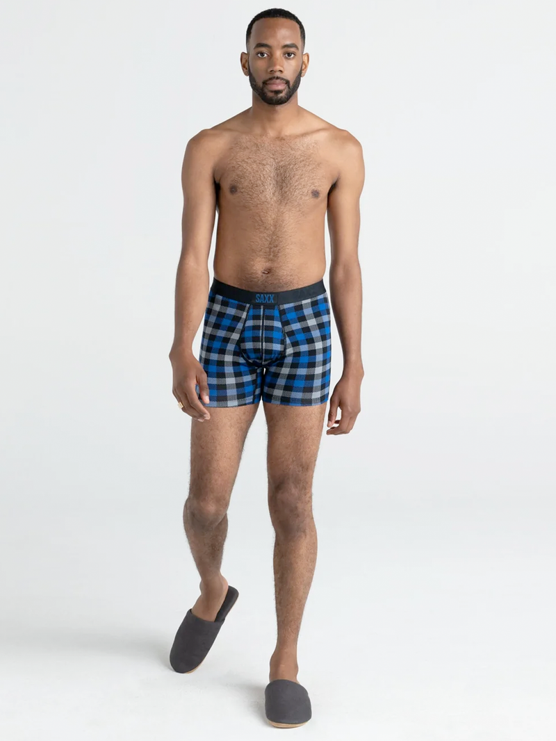 Vibe Super Soft Boxer Brief Blue Flannel Check