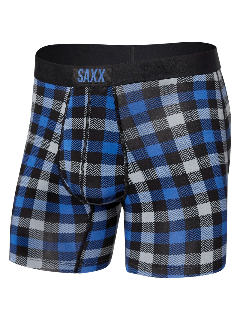 Vibe Super Soft Boxer Brief Blue Flannel Check