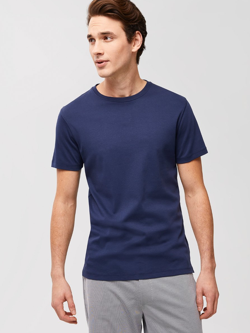 Short Sleeve Crew in Blue Nite