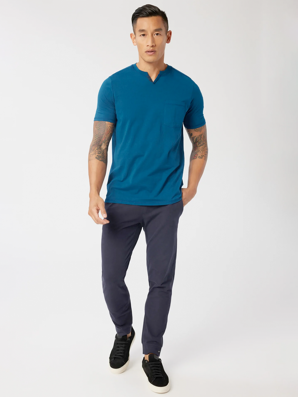 Victory V-Notch Tee in Sea
