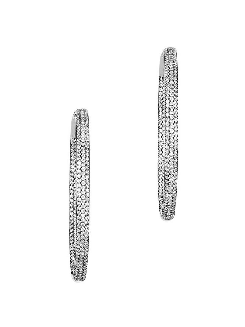 Statement Hoop Earring in Rhodium