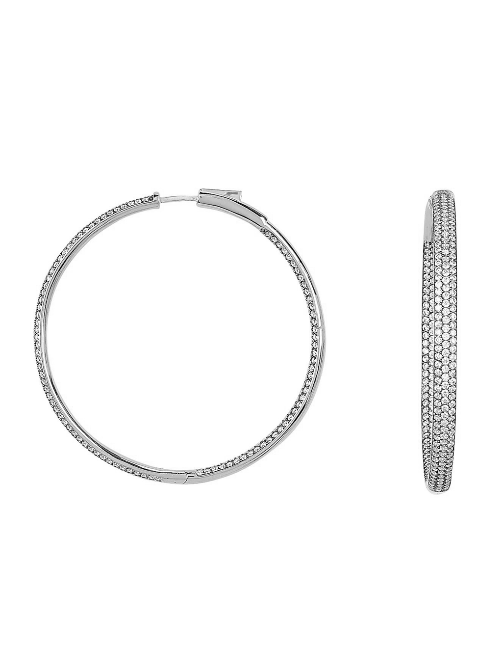 Statement Hoop Earring in Rhodium
