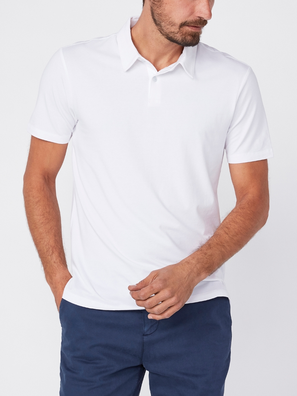 Burke Polo Shirt in Fresh White
