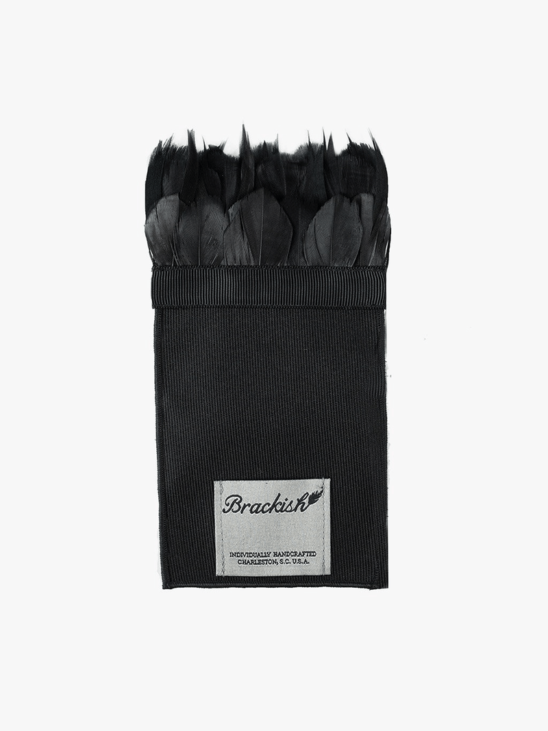 Obsidian Feather Pocket Square