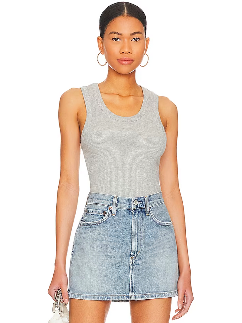 Poppy Scoopneck Tank in Grey Heather