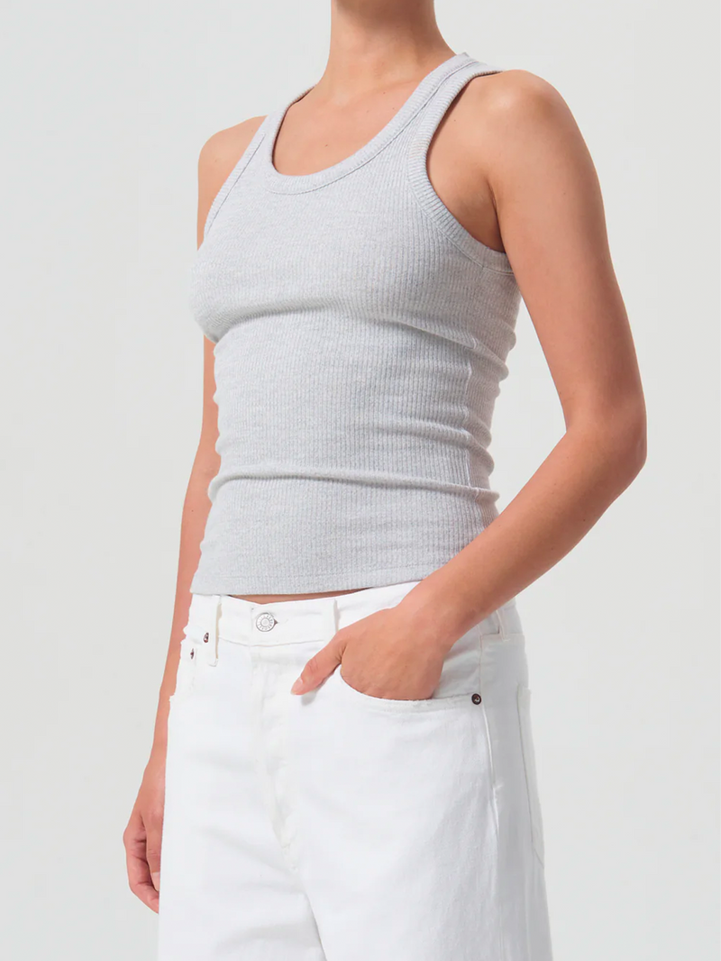 Poppy Scoopneck Tank in Grey Heather