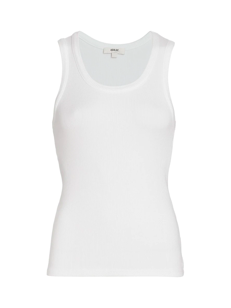 Poppy Scoopneck Tank in White