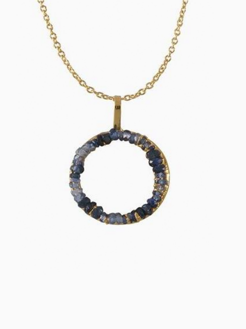 Energia Sapphire Donut Charm Necklace