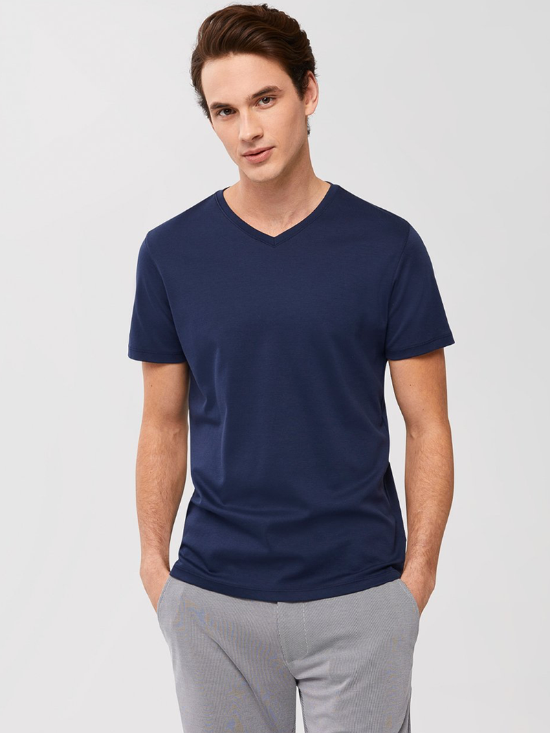 Short Sleeve V in Blue Nite